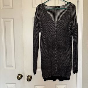 Mossimo Small Black Knit Long Sweater Long Sleeve Tunic Top